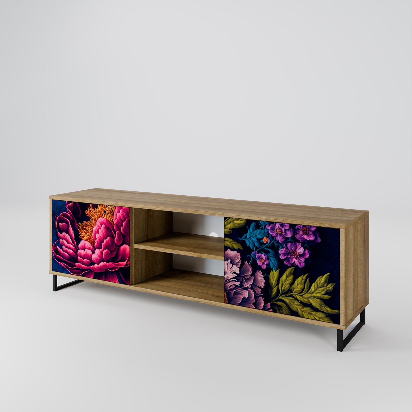 Mobile TV BLOOMING ELEGANCE a 2 ante in effetto rovere