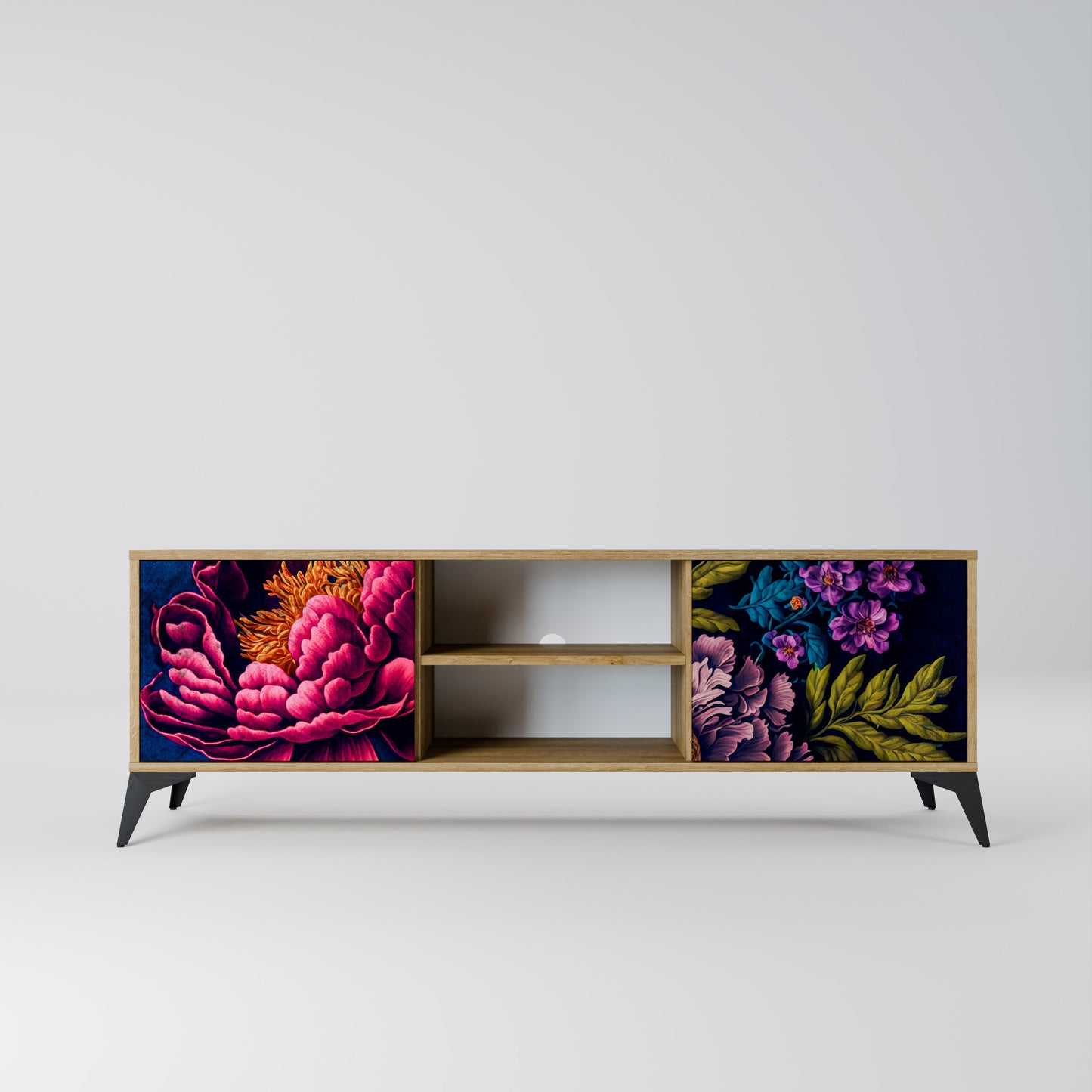 Mobile TV BLOOMING ELEGANCE a 2 ante in effetto rovere
