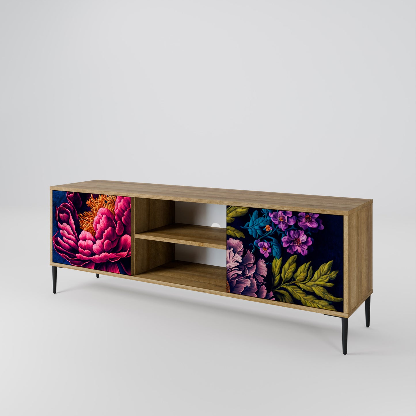 Mobile TV BLOOMING ELEGANCE a 2 ante in effetto rovere