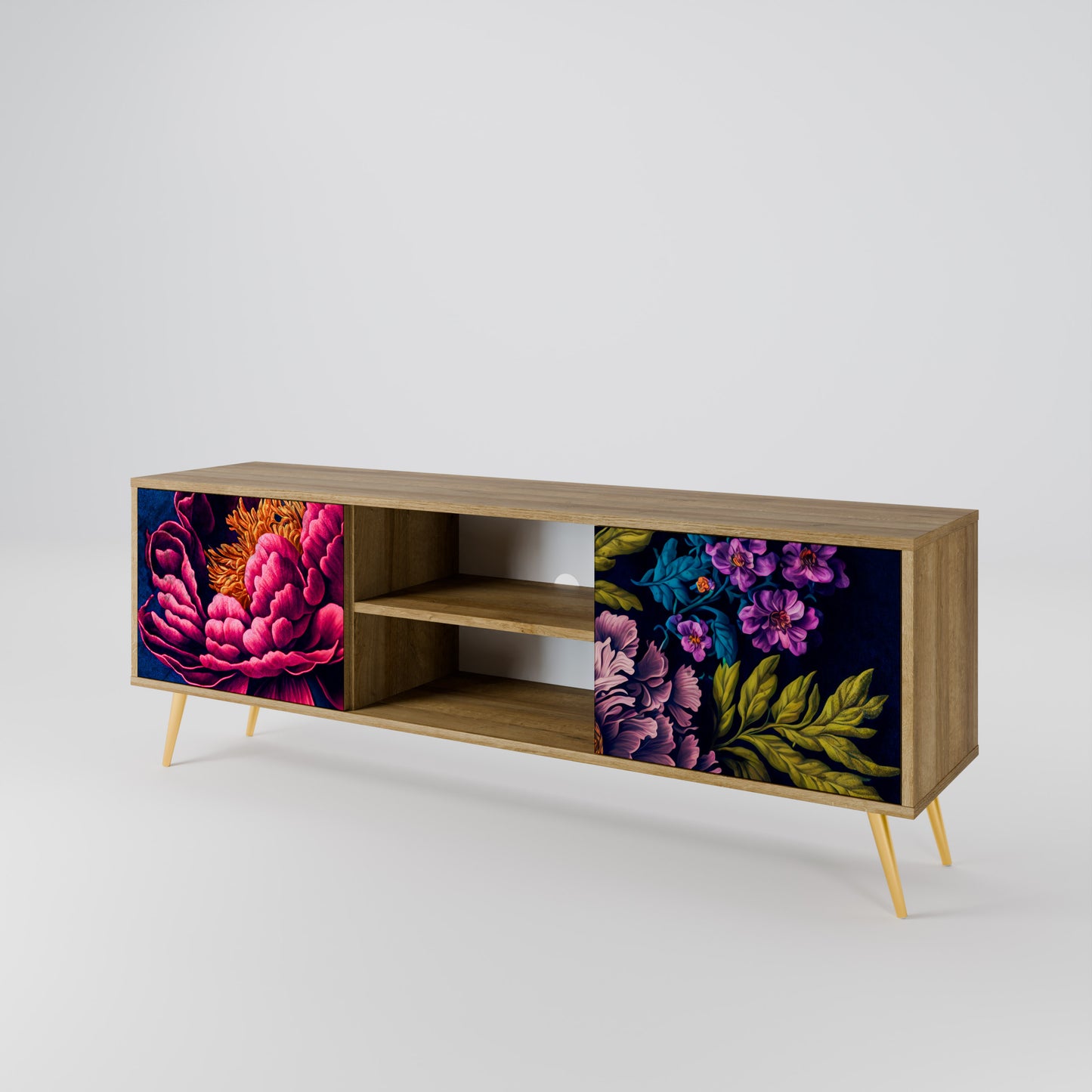 Mobile TV BLOOMING ELEGANCE a 2 ante in effetto rovere
