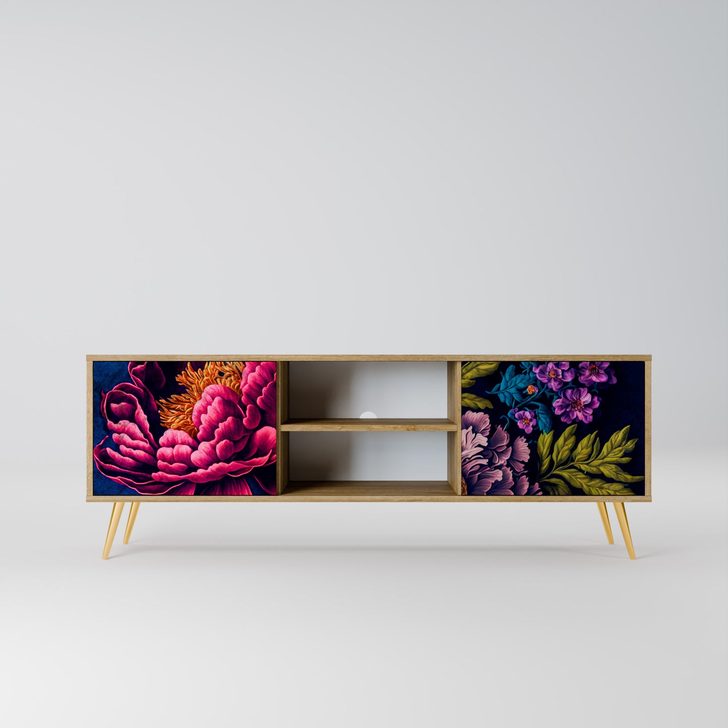 Mobile TV BLOOMING ELEGANCE a 2 ante in effetto rovere
