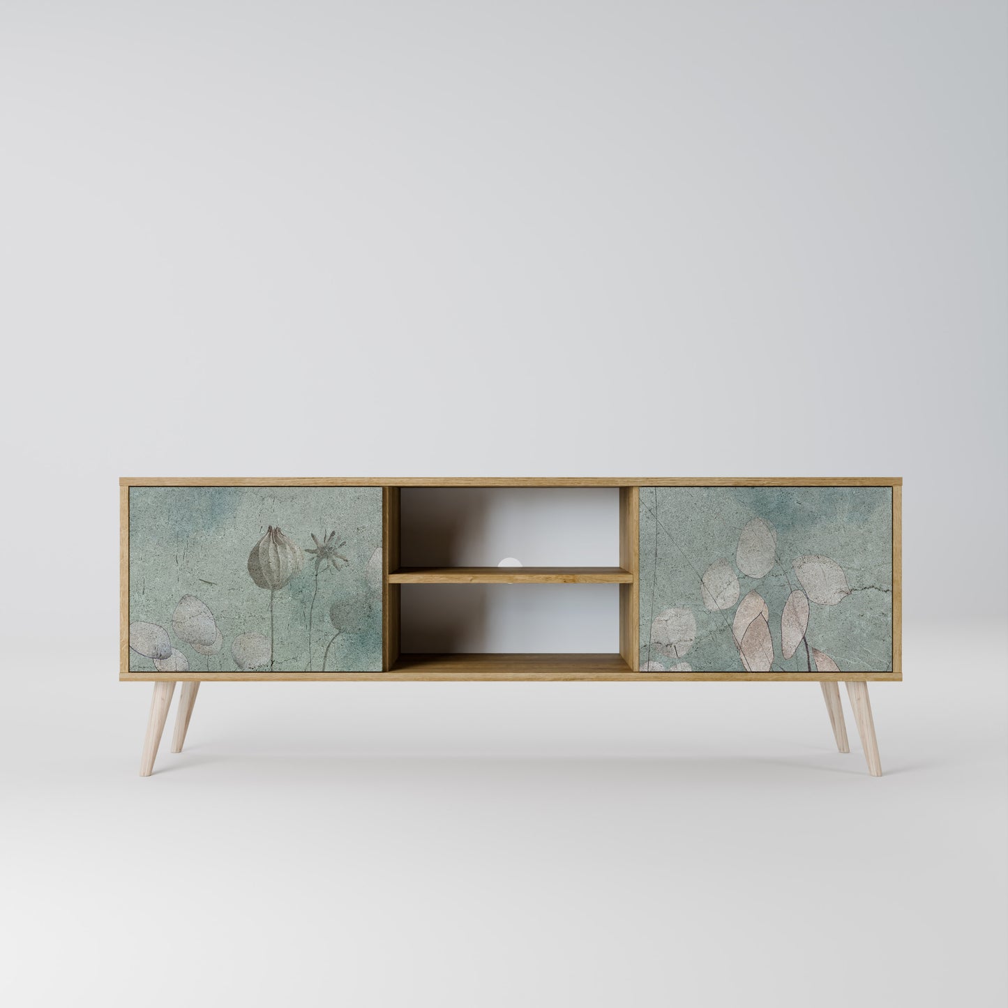 NIGHT LADY 2-Door TV Stand in Oak Effect