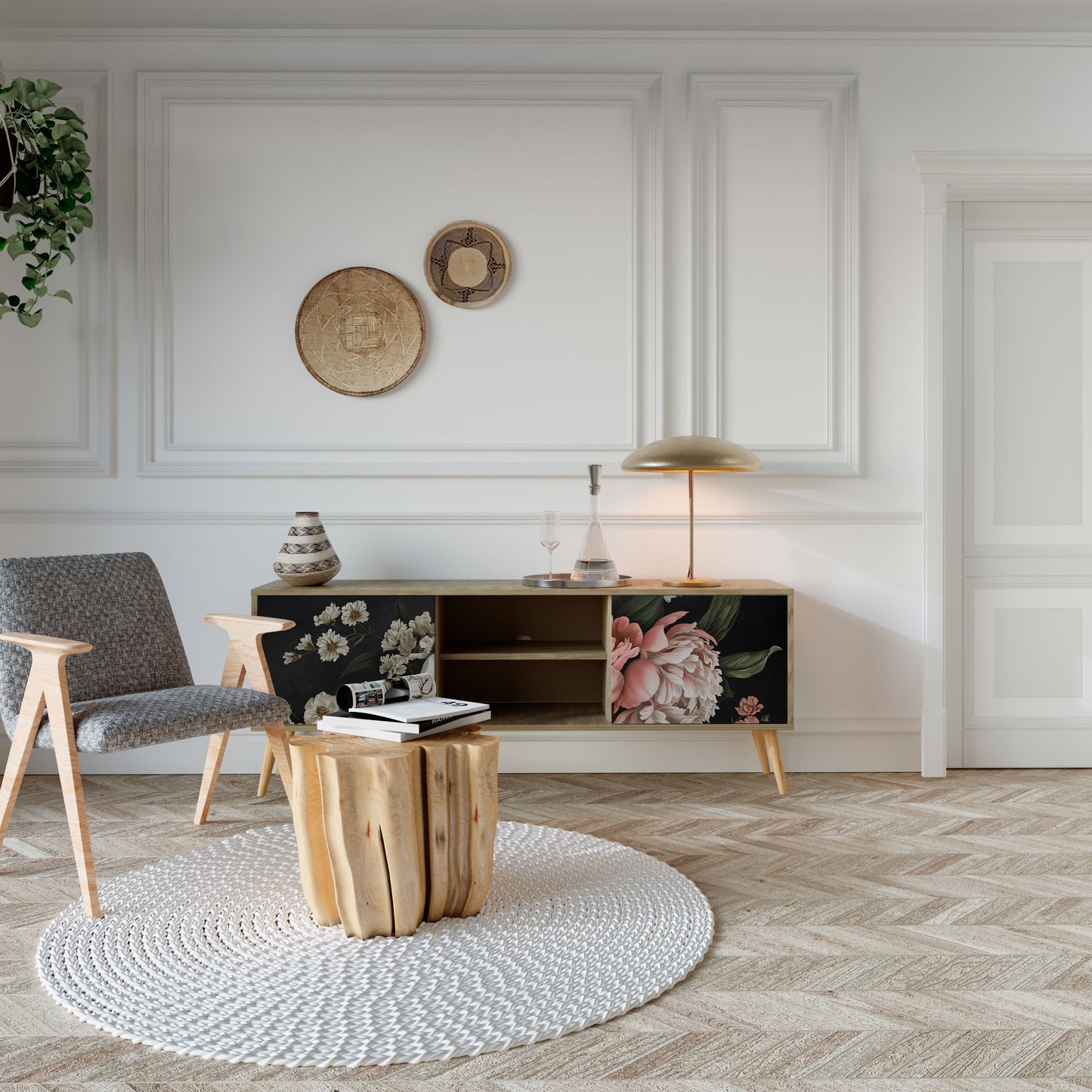 Mobile TV LUSH ELEGANCE a 2 ante effetto rovere