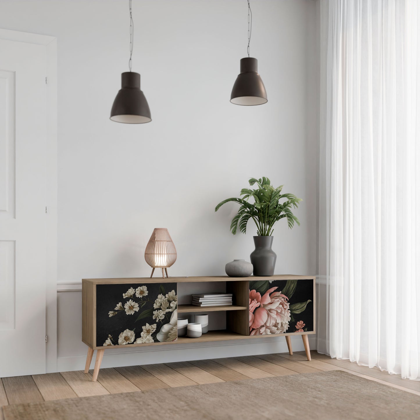 Mobile TV LUSH ELEGANCE a 2 ante effetto rovere