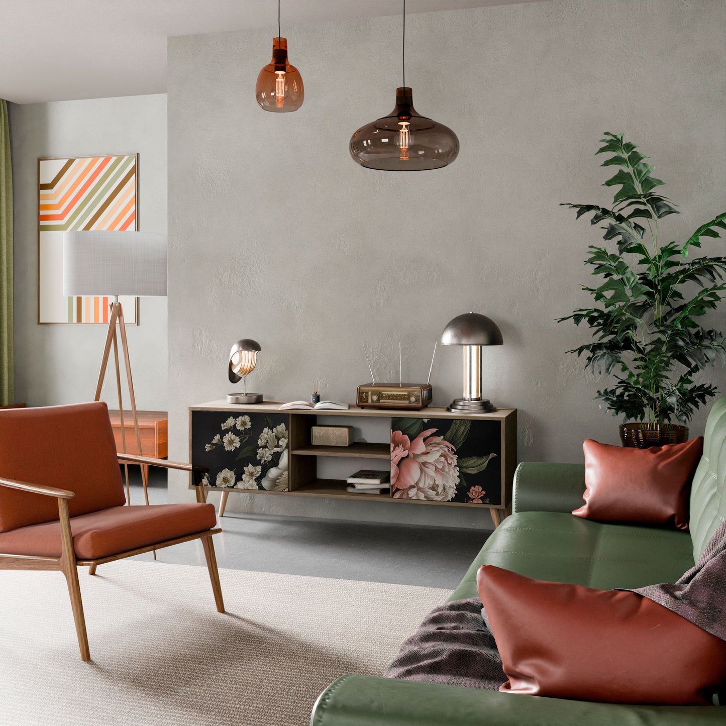 Mobile TV LUSH ELEGANCE a 2 ante effetto rovere