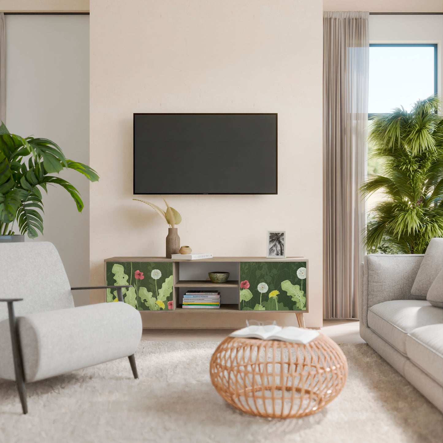 Mobile TV DANDELION AMUSE a 2 ante in effetto rovere
