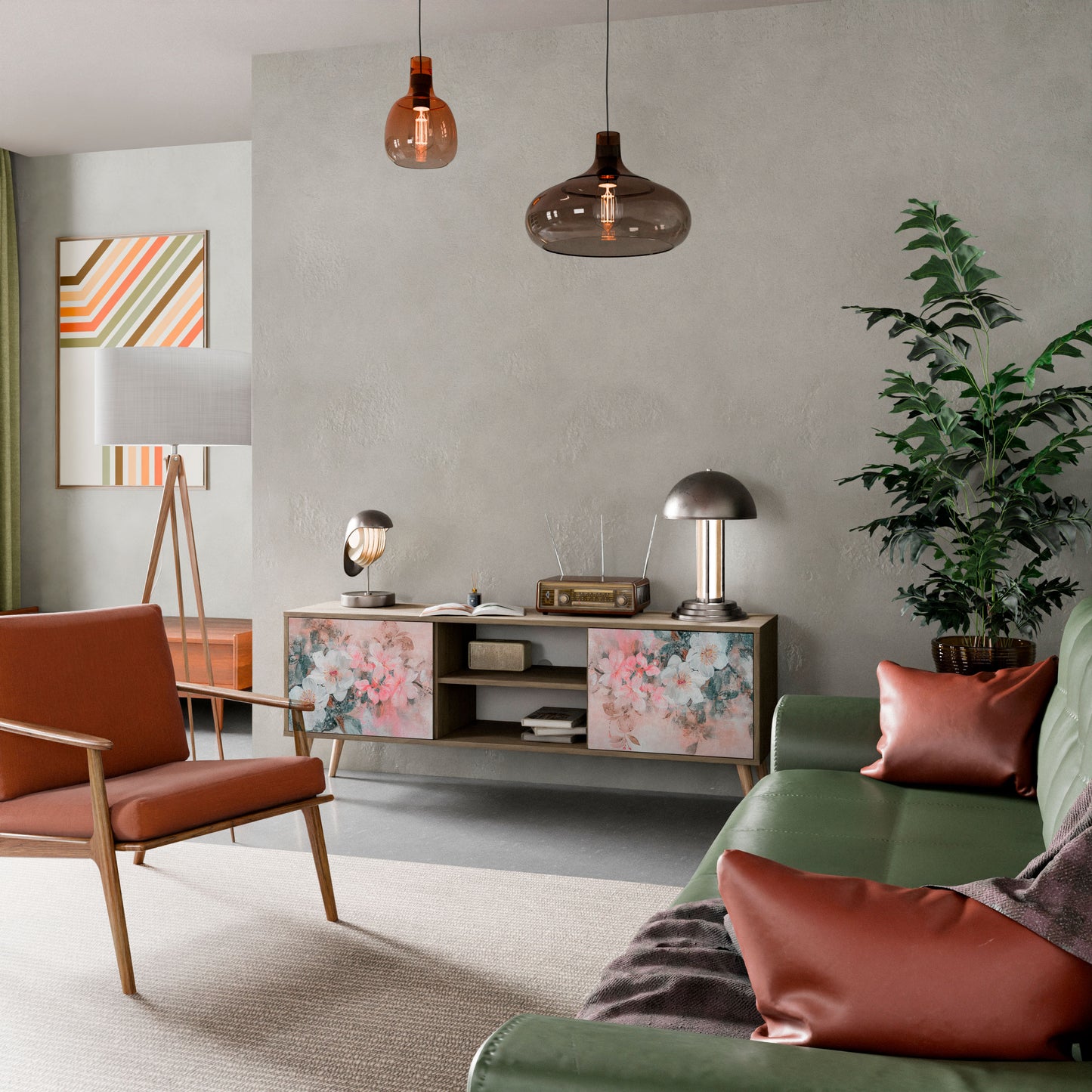 Mobile TV a 2 ante CHERRY BLOSSOM in effetto rovere