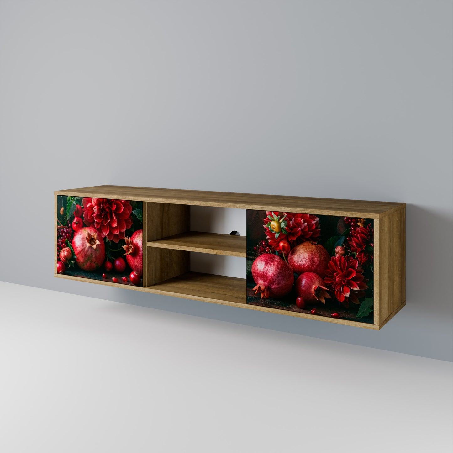 Mobile TV a 2 ante DAHLIAS AND POMEGRANATES in effetto rovere