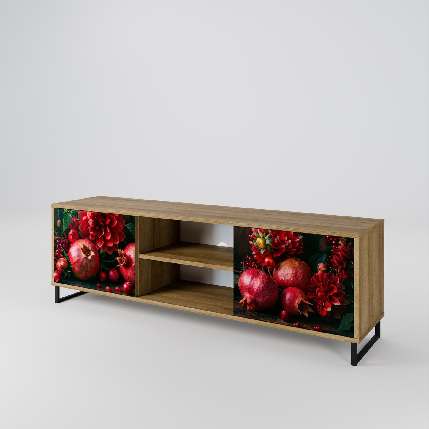 Mobile TV a 2 ante DAHLIAS AND POMEGRANATES in effetto rovere