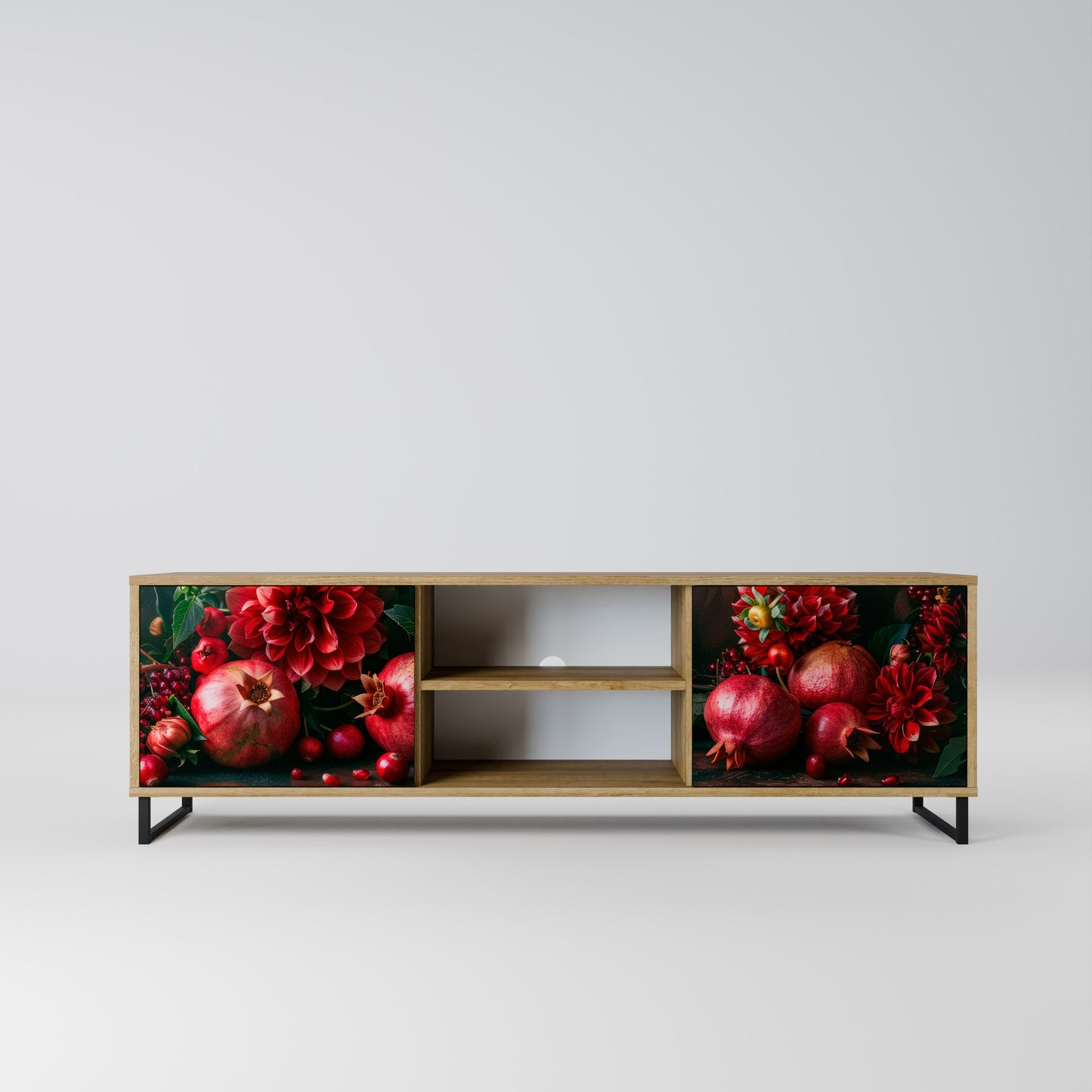 Mobile TV a 2 ante DAHLIAS AND POMEGRANATES in effetto rovere