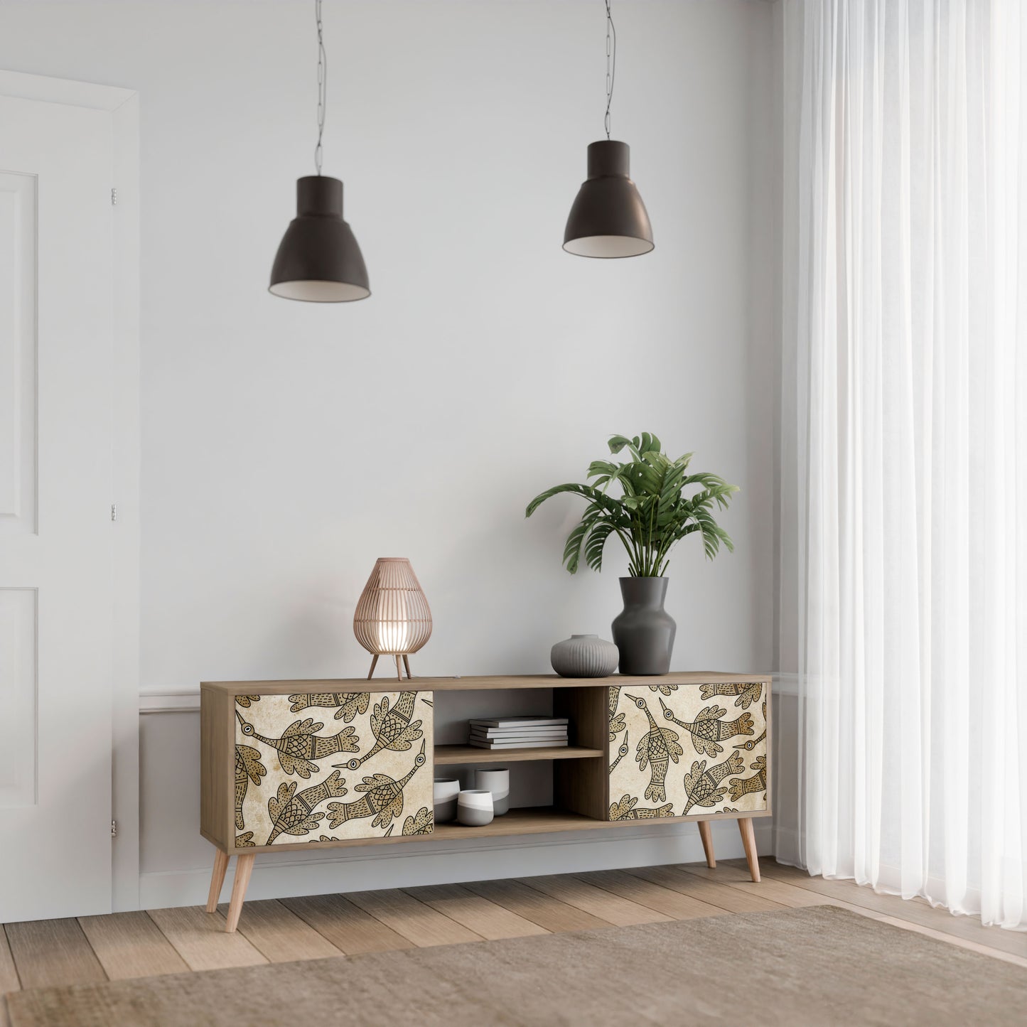 Mobile TV ALMONDINE SONGBIRD a 2 ante in effetto rovere