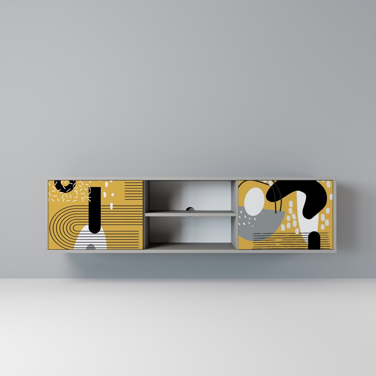 Mobile TV SHAPESHIFT SYMPHONY a 2 ante in finitura grigia
