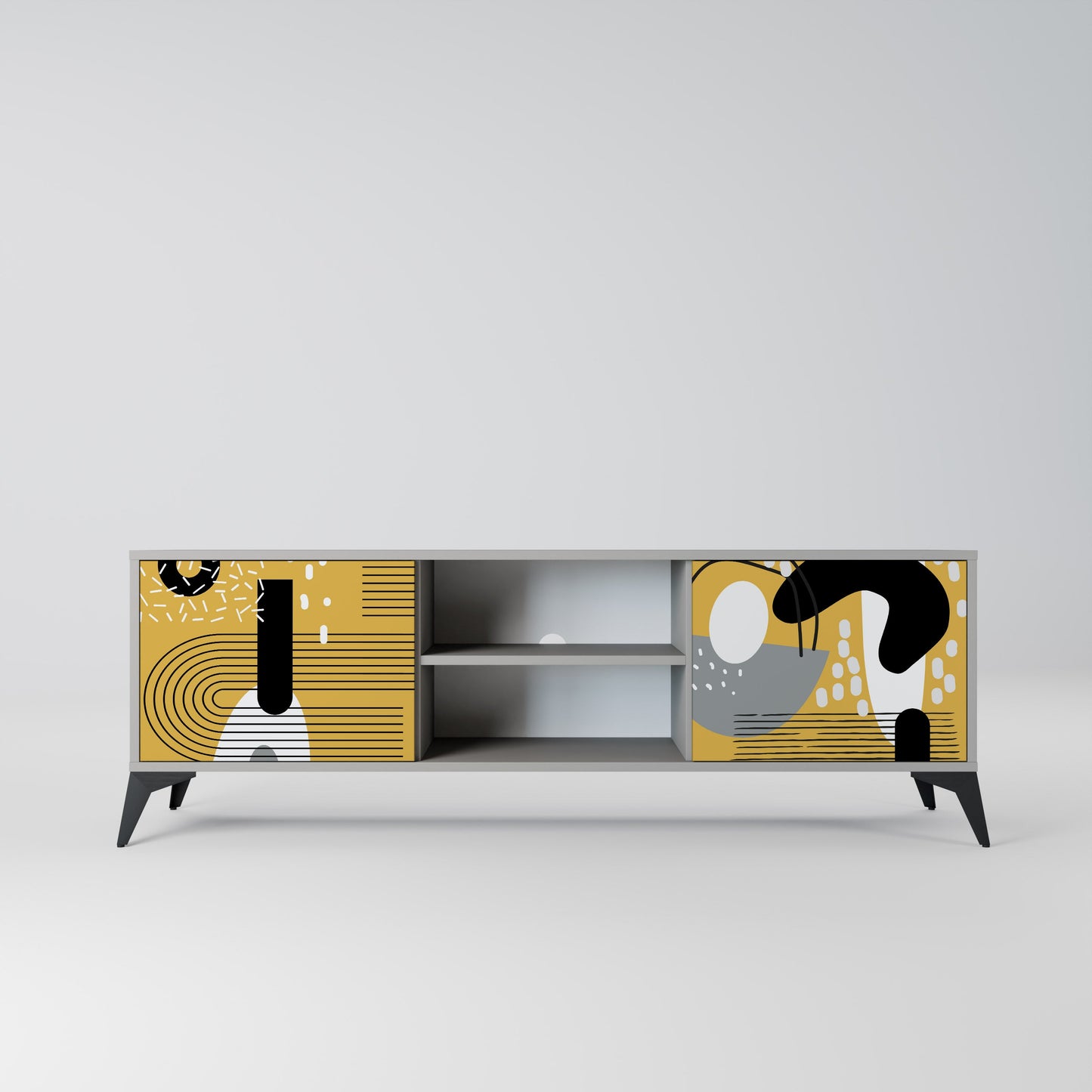 Mobile TV SHAPESHIFT SYMPHONY a 2 ante in finitura grigia
