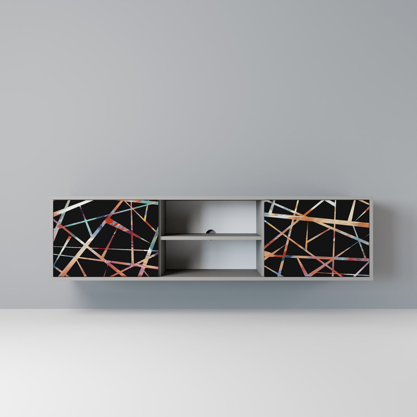 POLYGON VERVE 2-Door TV Stand in Grey Finish