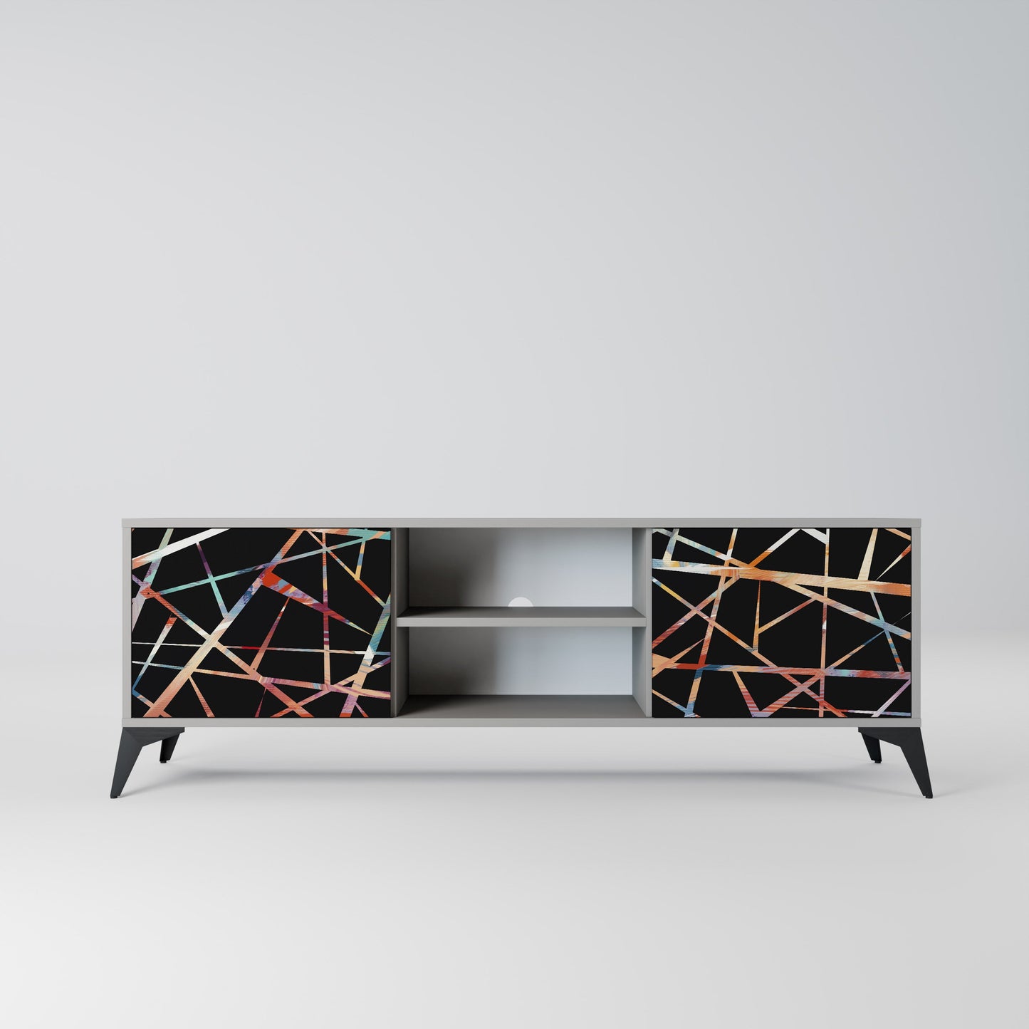 POLYGON VERVE 2-Door TV Stand in Grey Finish