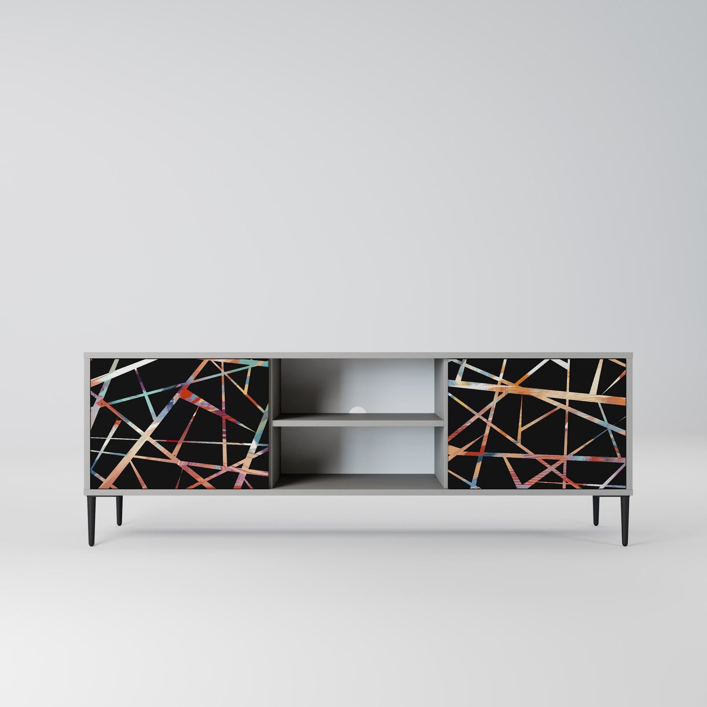 POLYGON VERVE 2-Door TV Stand in Grey Finish