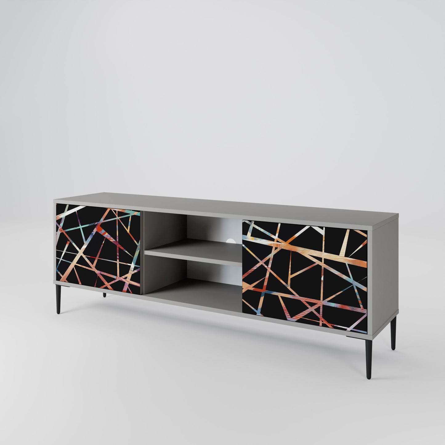 POLYGON VERVE 2-Door TV Stand in Grey Finish