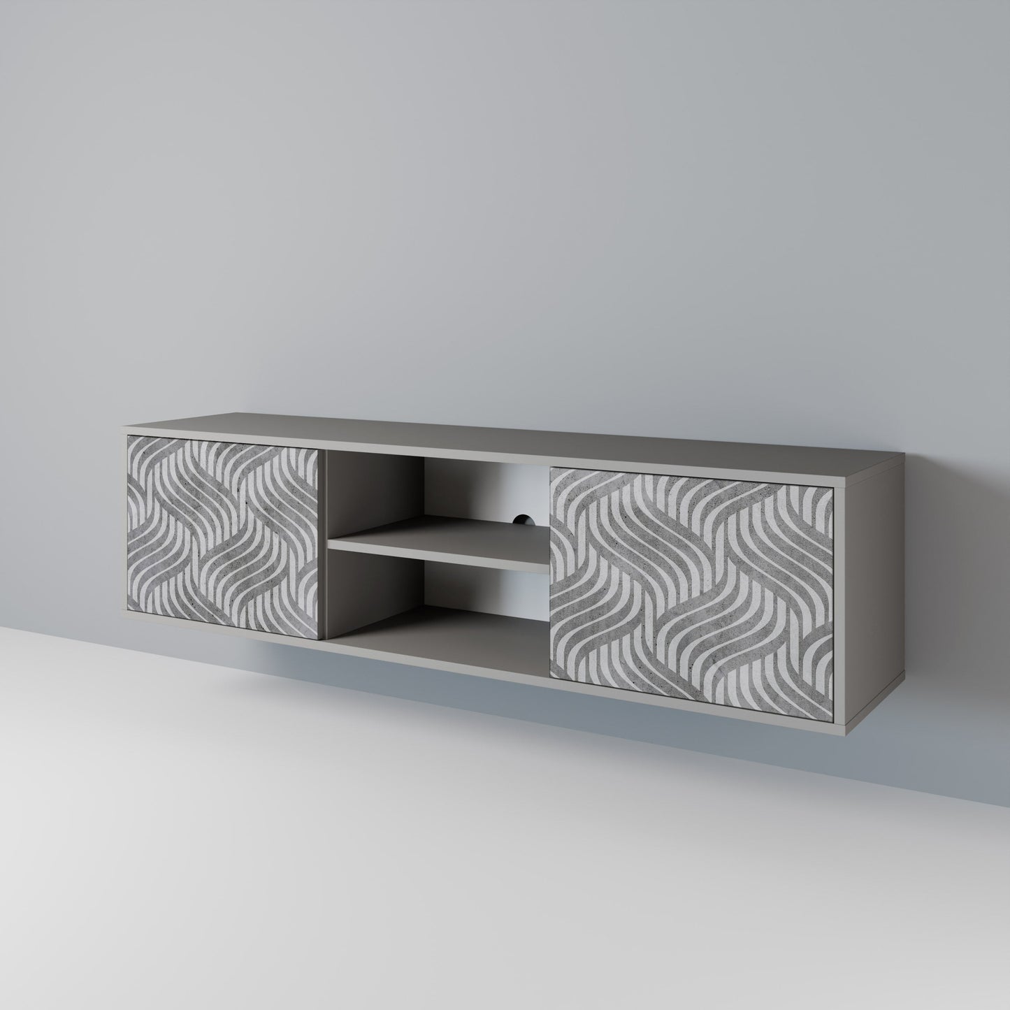 CONCRETE MOVEMENT 2-Door TV Stand in Grey Finish