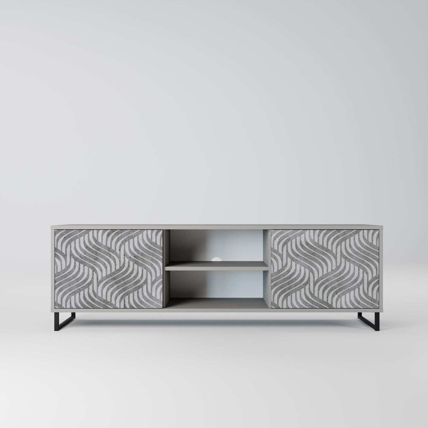 CONCRETE MOVEMENT 2-Door TV Stand in Grey Finish