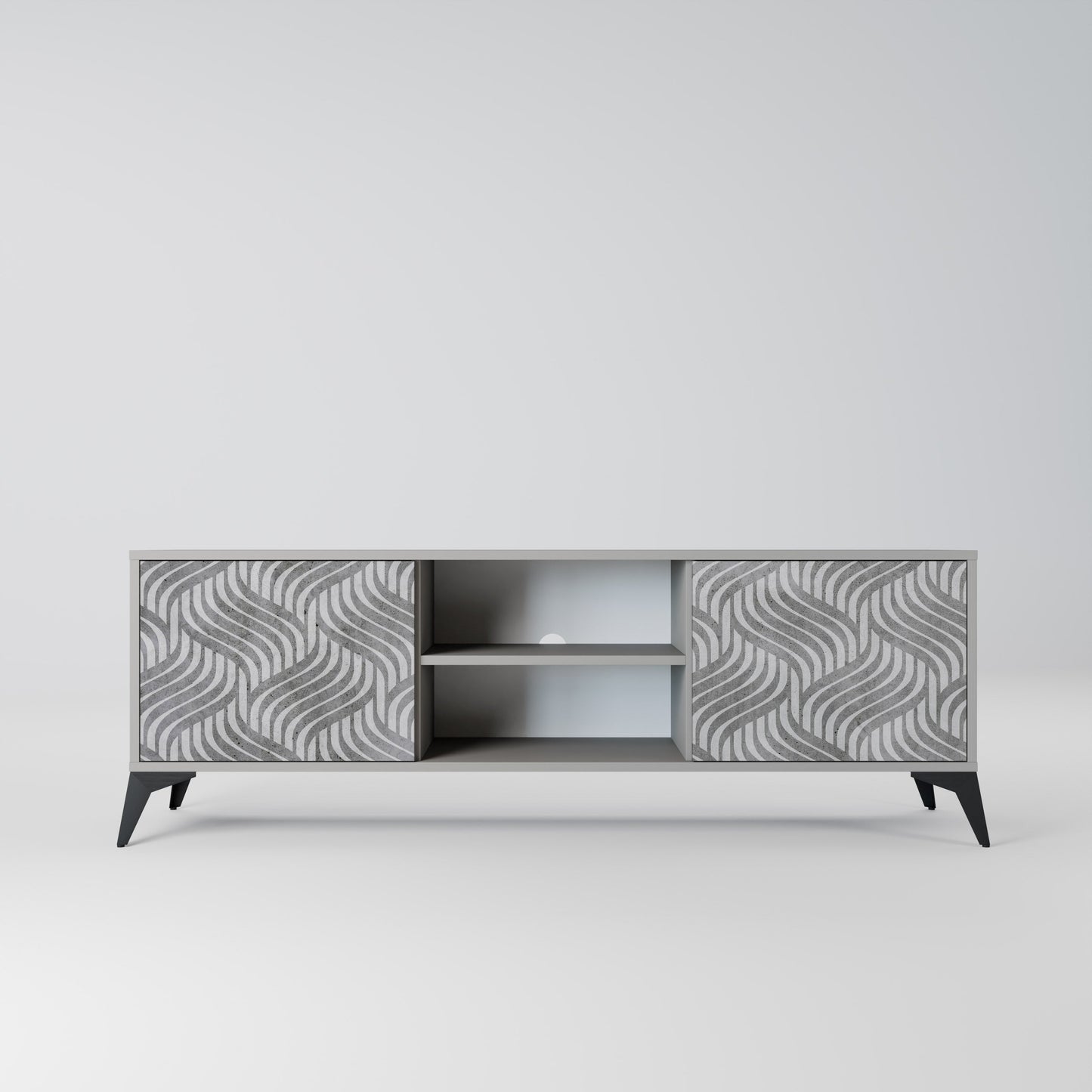 CONCRETE MOVEMENT 2-Door TV Stand in Grey Finish