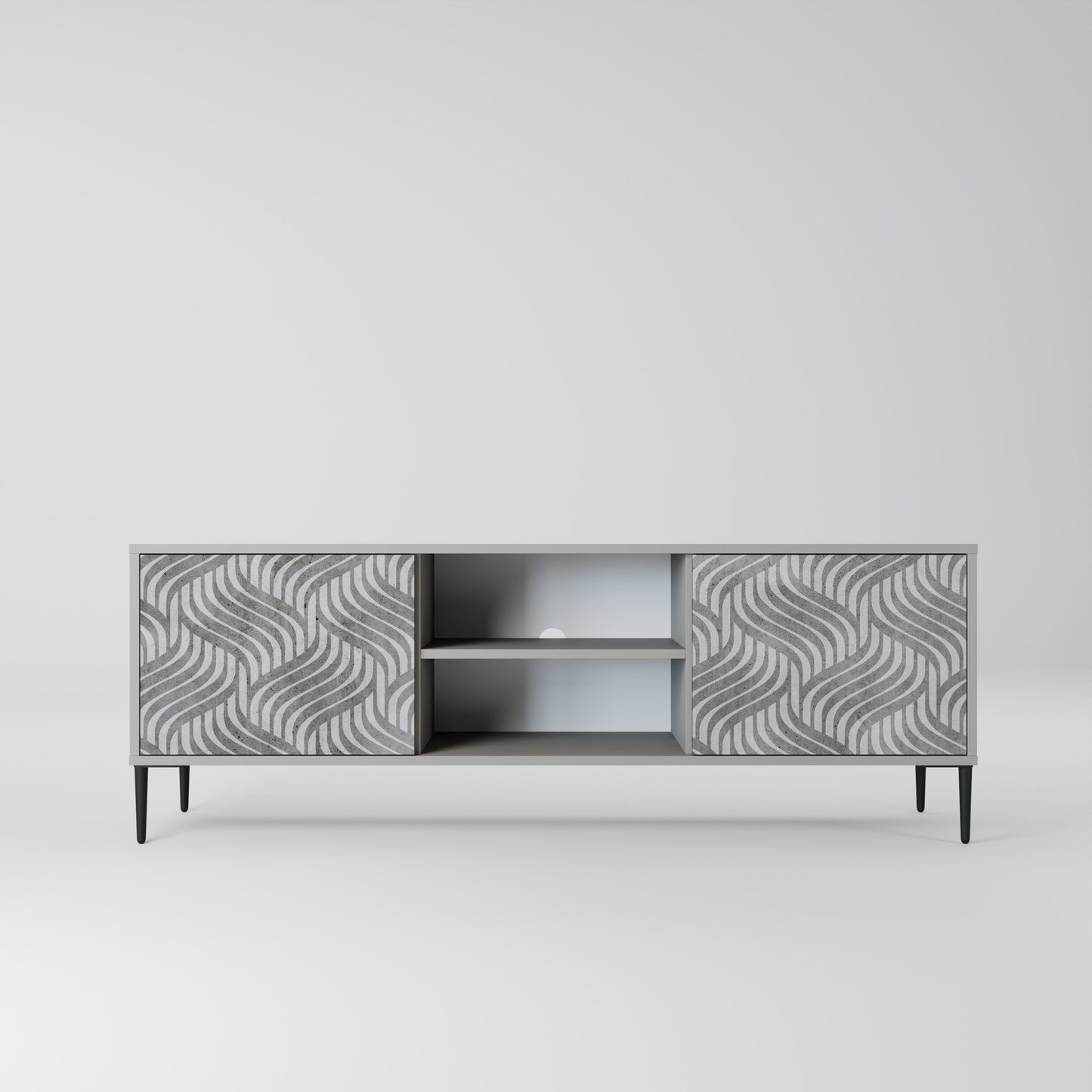 CONCRETE MOVEMENT 2-Door TV Stand in Grey Finish