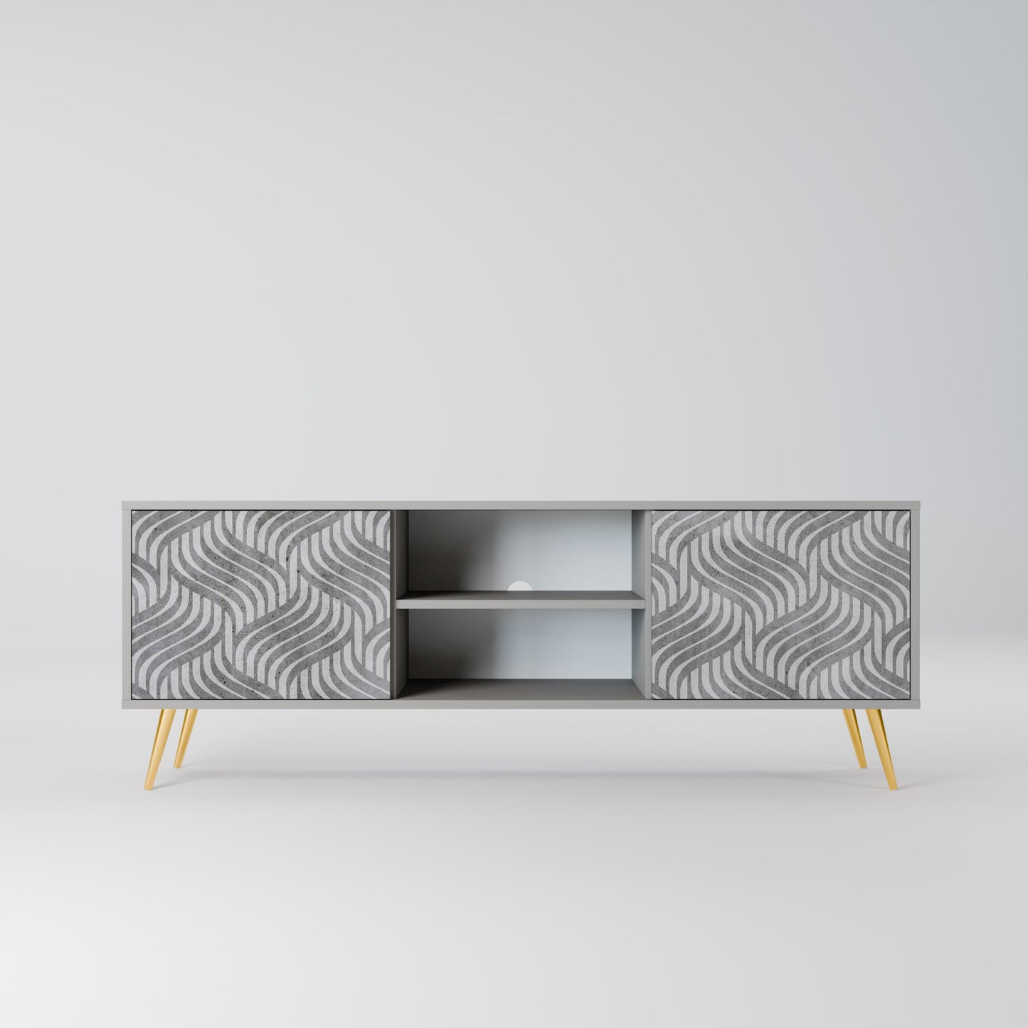CONCRETE MOVEMENT 2-Door TV Stand in Grey Finish