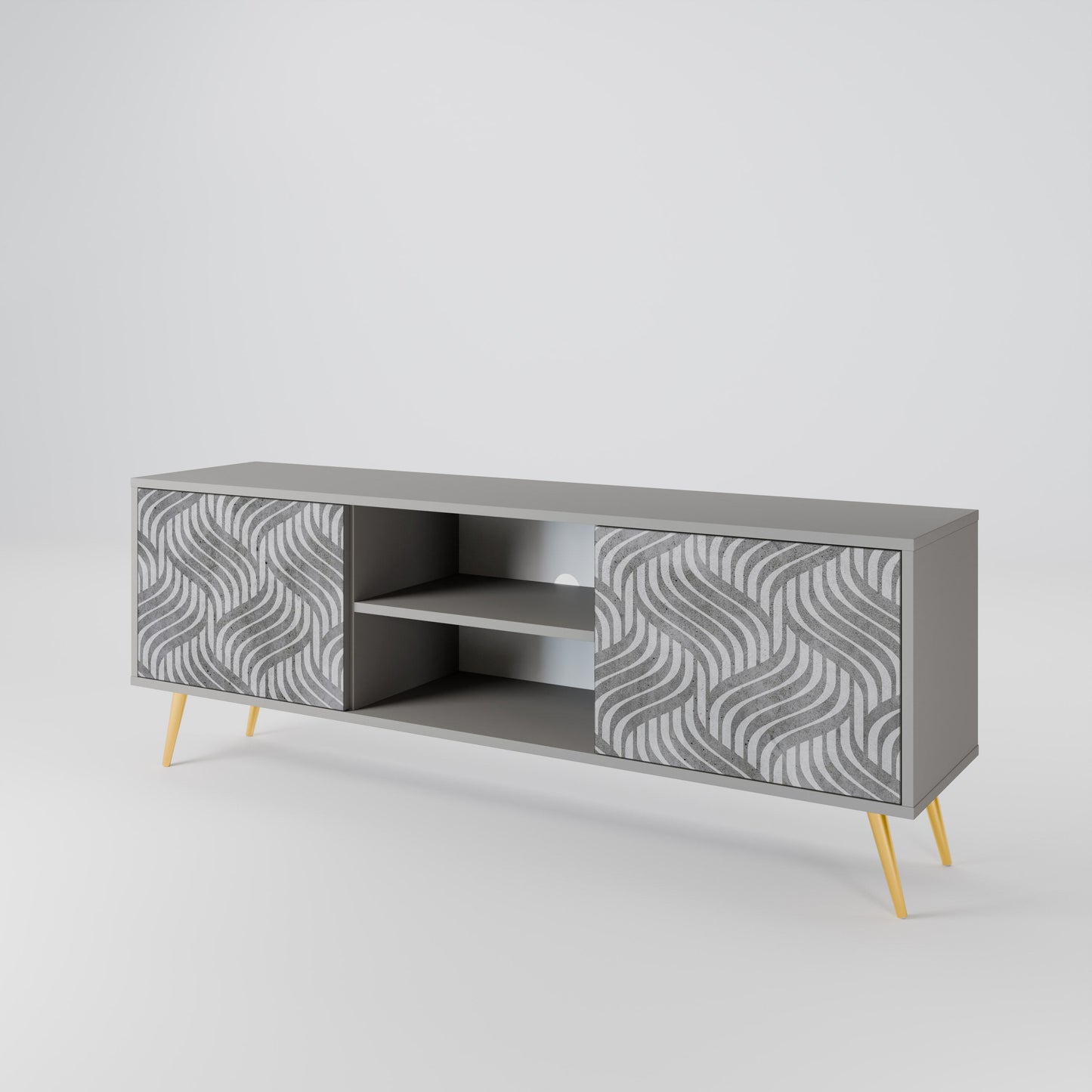 CONCRETE MOVEMENT 2-Door TV Stand in Grey Finish