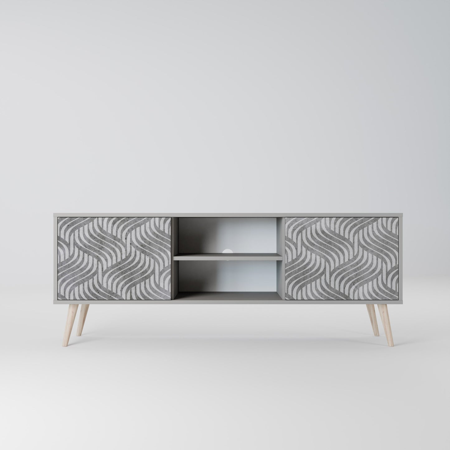 CONCRETE MOVEMENT 2-Door TV Stand in Grey Finish