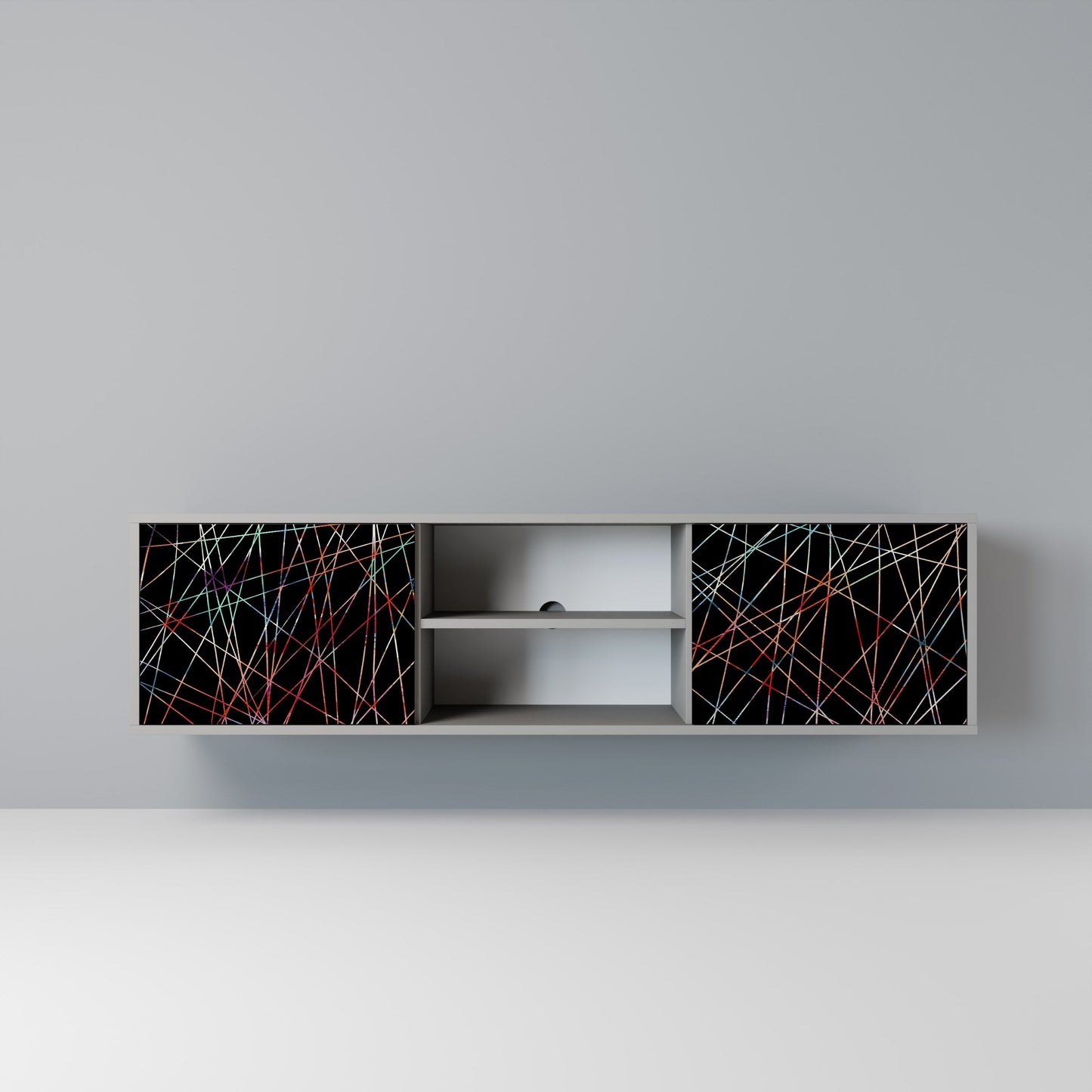 LUMINOUS SNARE 2-Door TV Stand in Grey Finish