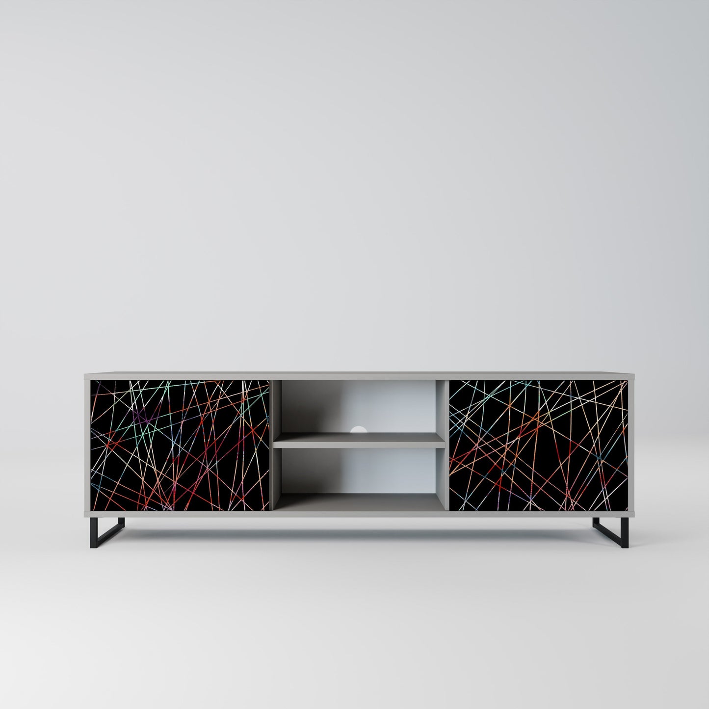 LUMINOUS SNARE 2-Door TV Stand in Grey Finish