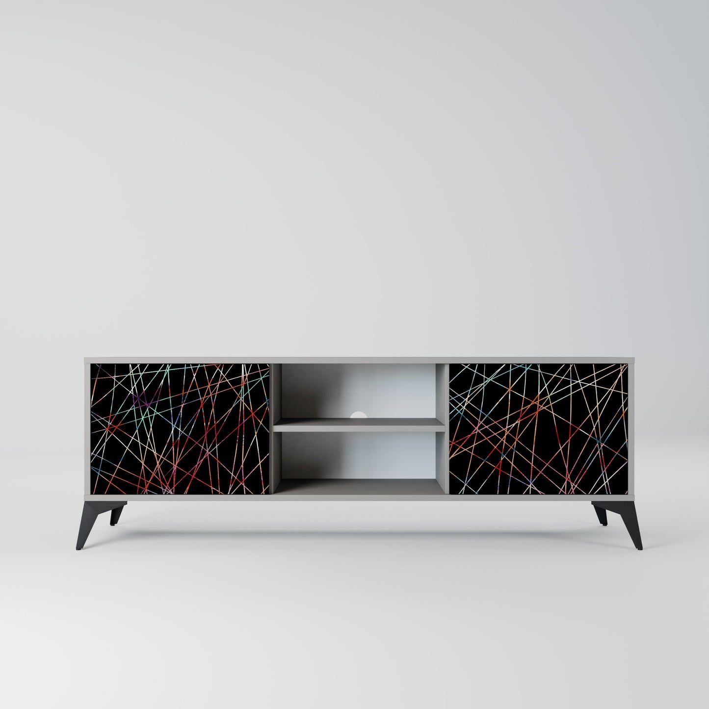 LUMINOUS SNARE 2-Door TV Stand in Grey Finish