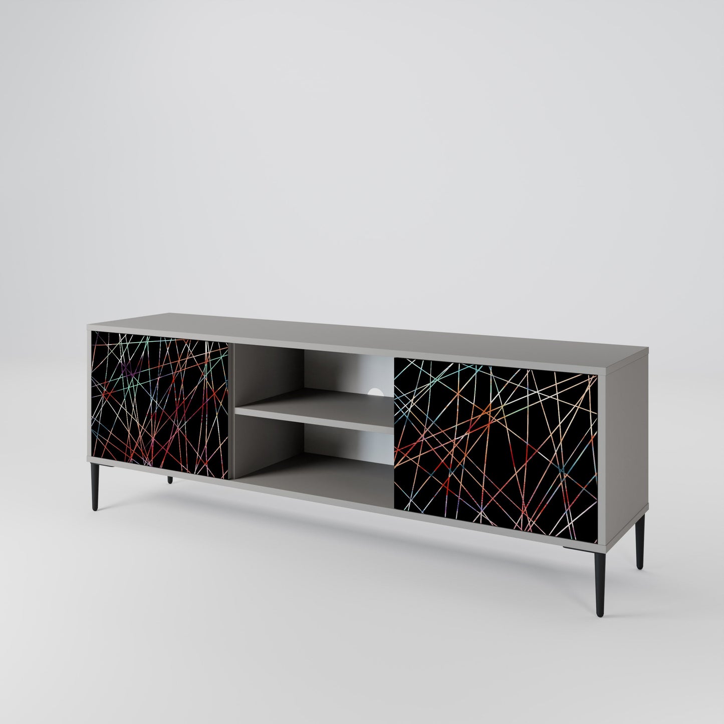 LUMINOUS SNARE 2-Door TV Stand in Grey Finish