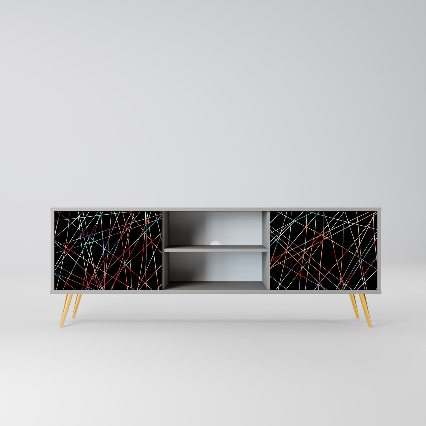 LUMINOUS SNARE 2-Door TV Stand in Grey Finish