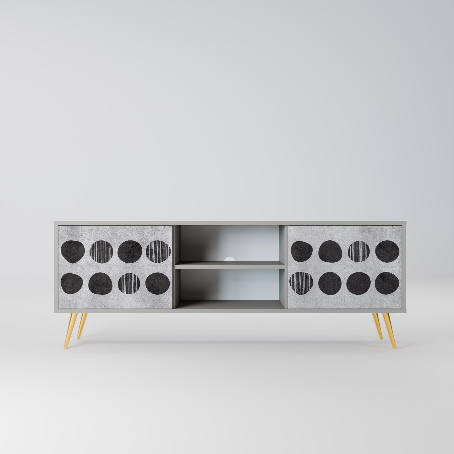 Mobile TV GHOSTLY GRADIENTS a 2 ante in finitura grigia