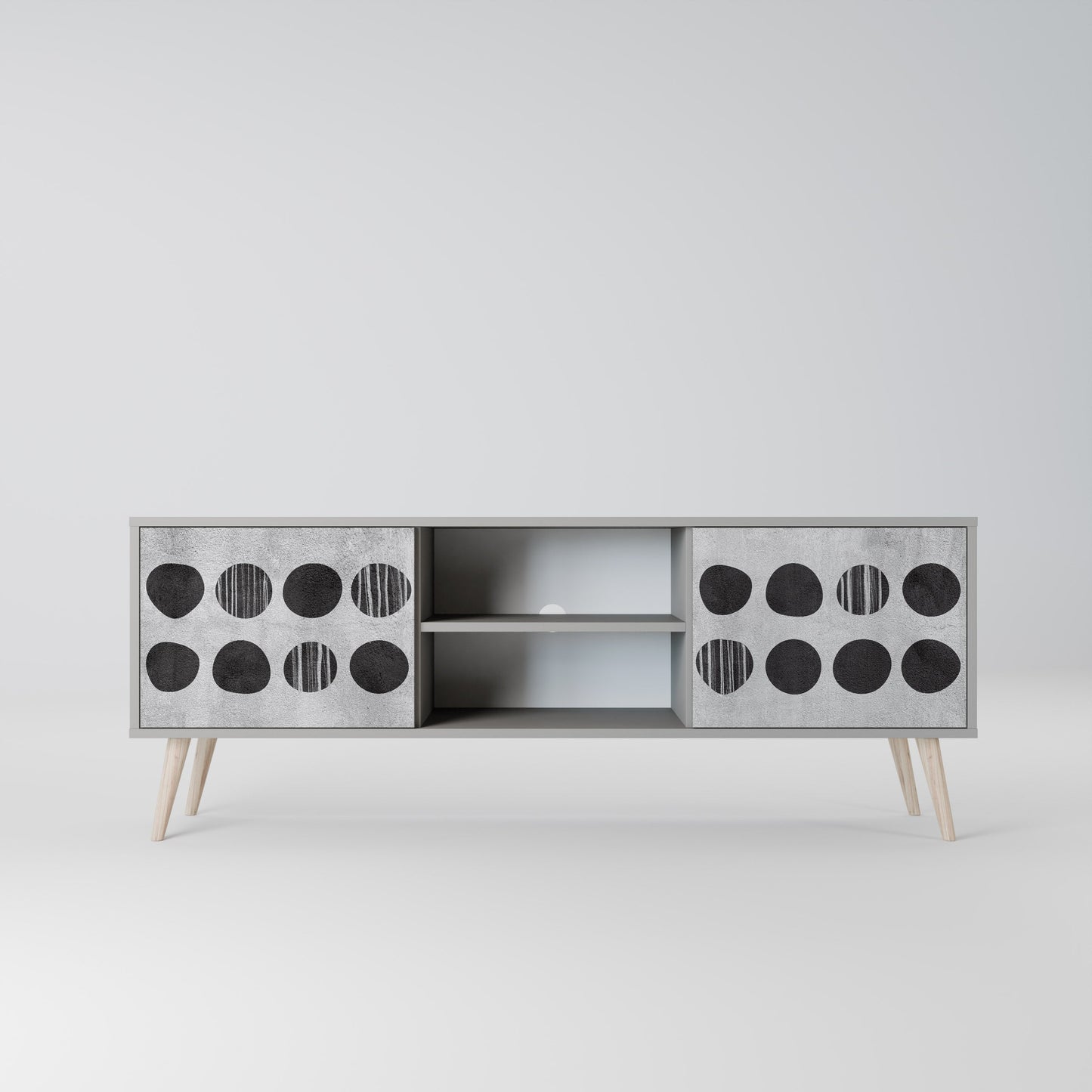 Mobile TV GHOSTLY GRADIENTS a 2 ante in finitura grigia