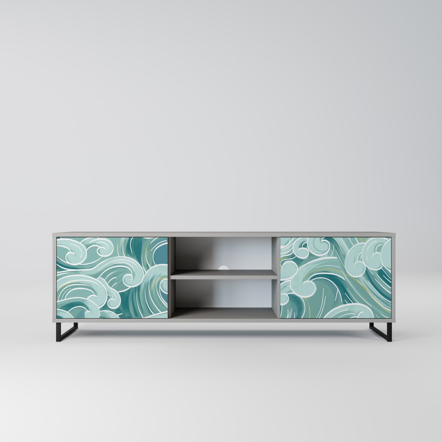 ASIAN SWAY 2-Door TV Stand in Grey Finish