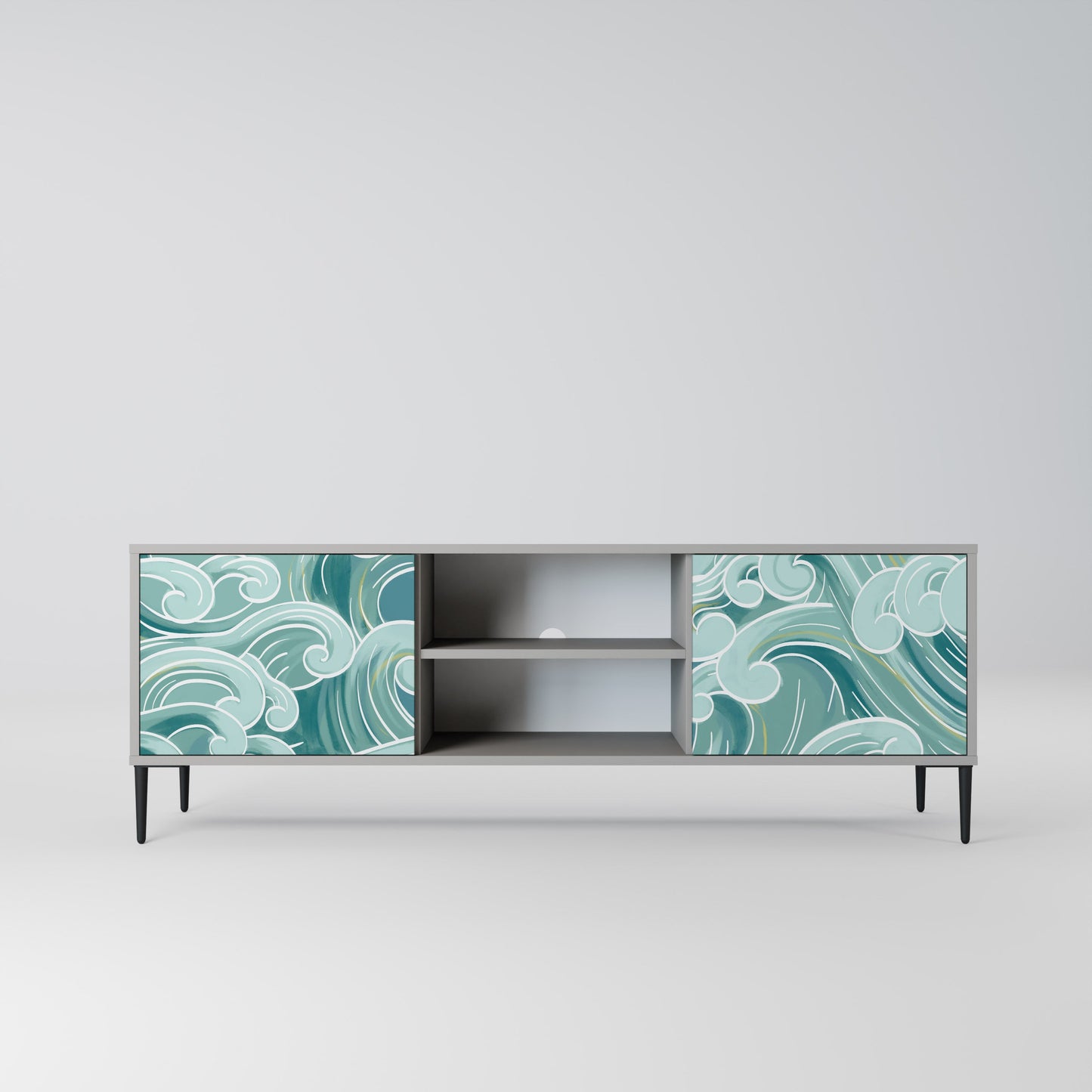 ASIAN SWAY 2-Door TV Stand in Grey Finish