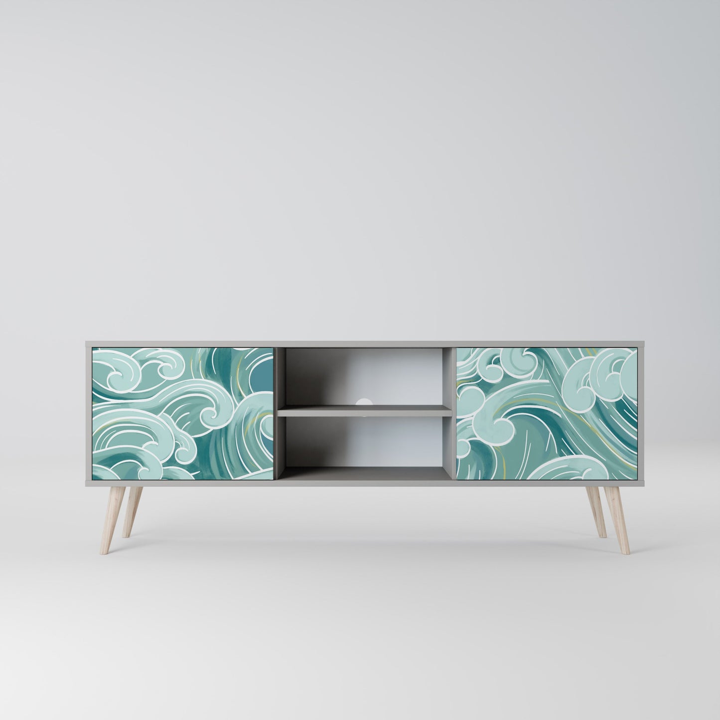 ASIAN SWAY 2-Door TV Stand in Grey Finish