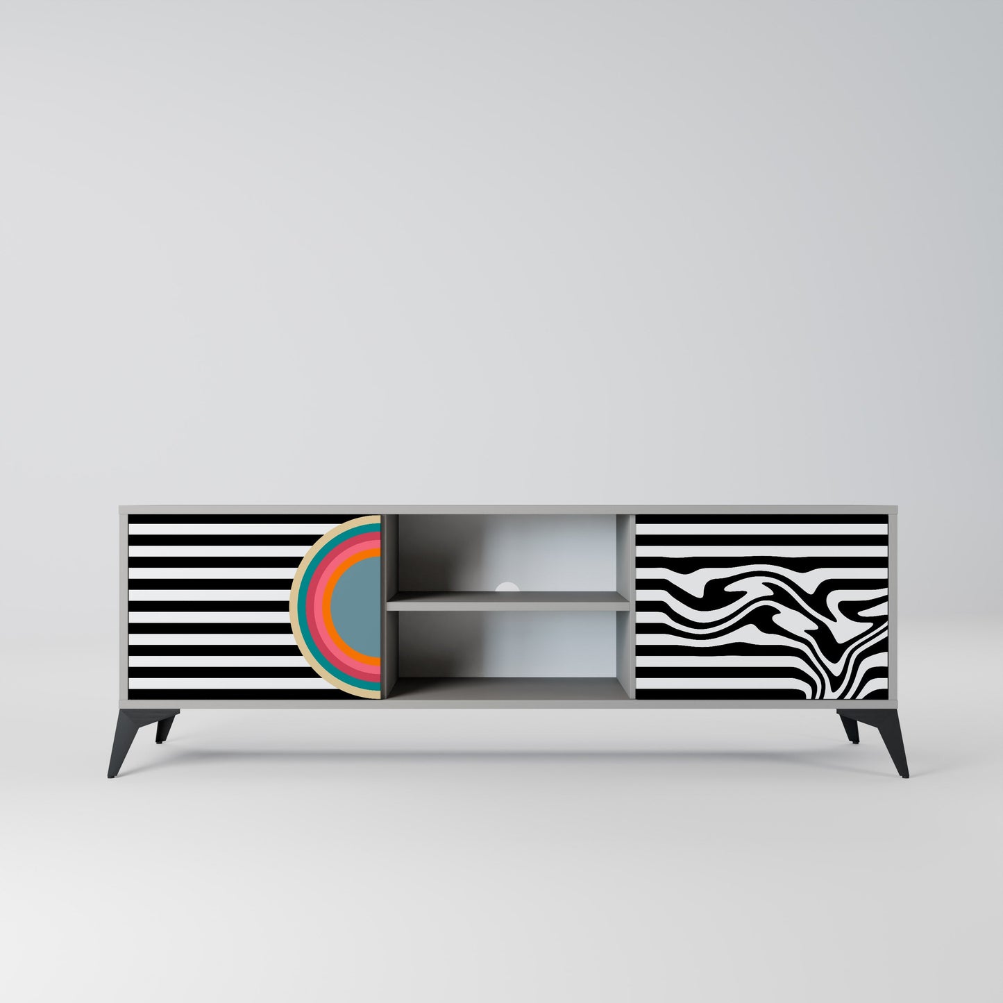 SPECTRA SHOWCASE 2-Door TV Stand in Grey Finish