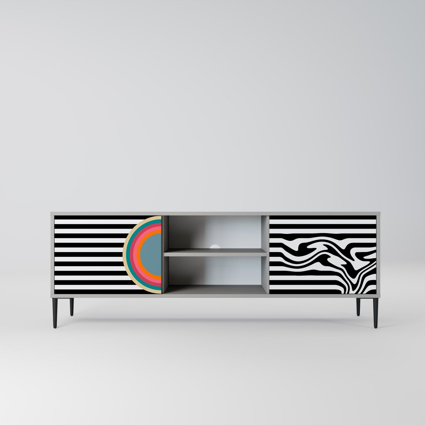SPECTRA SHOWCASE 2-Door TV Stand in Grey Finish