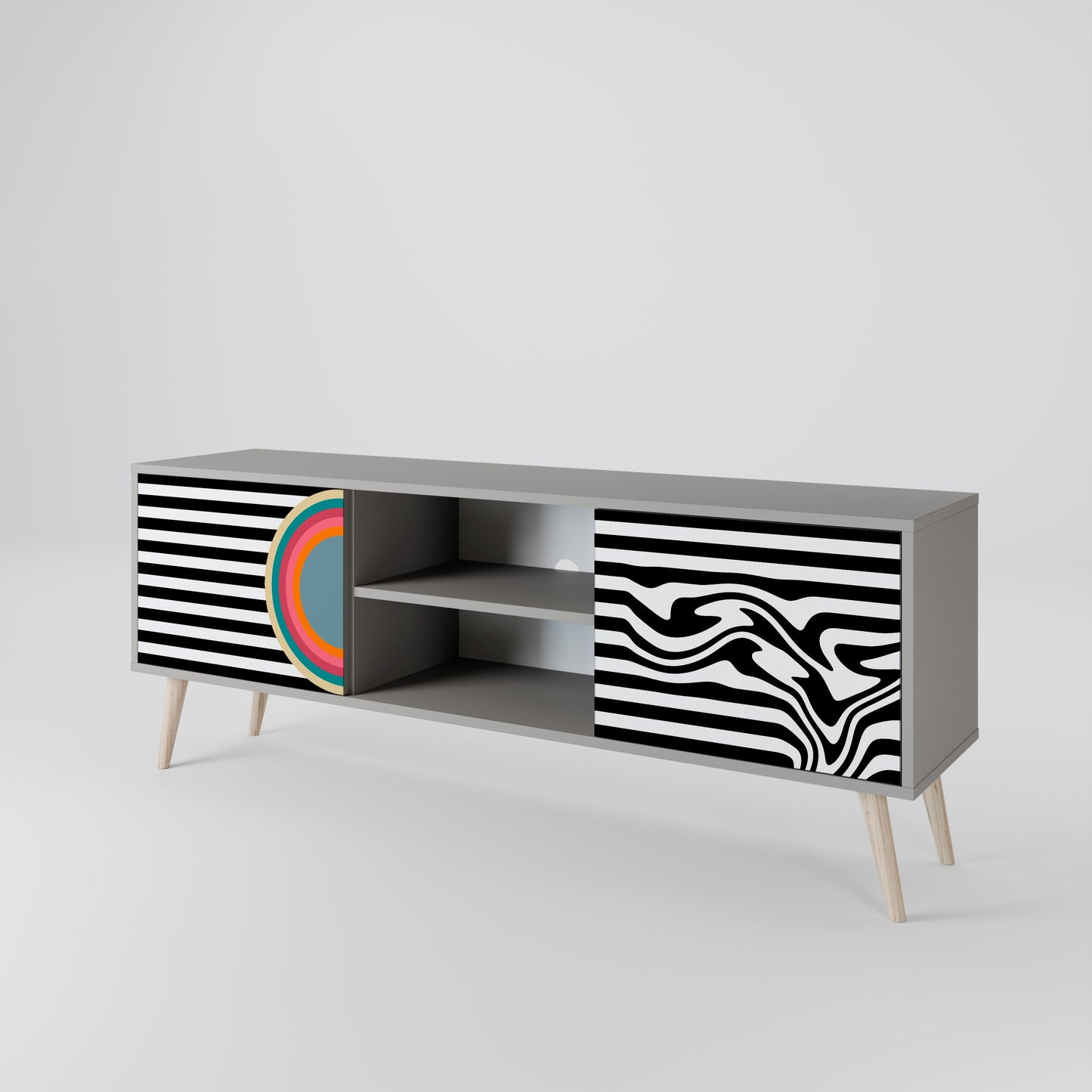 SPECTRA SHOWCASE 2-Door TV Stand in Grey Finish