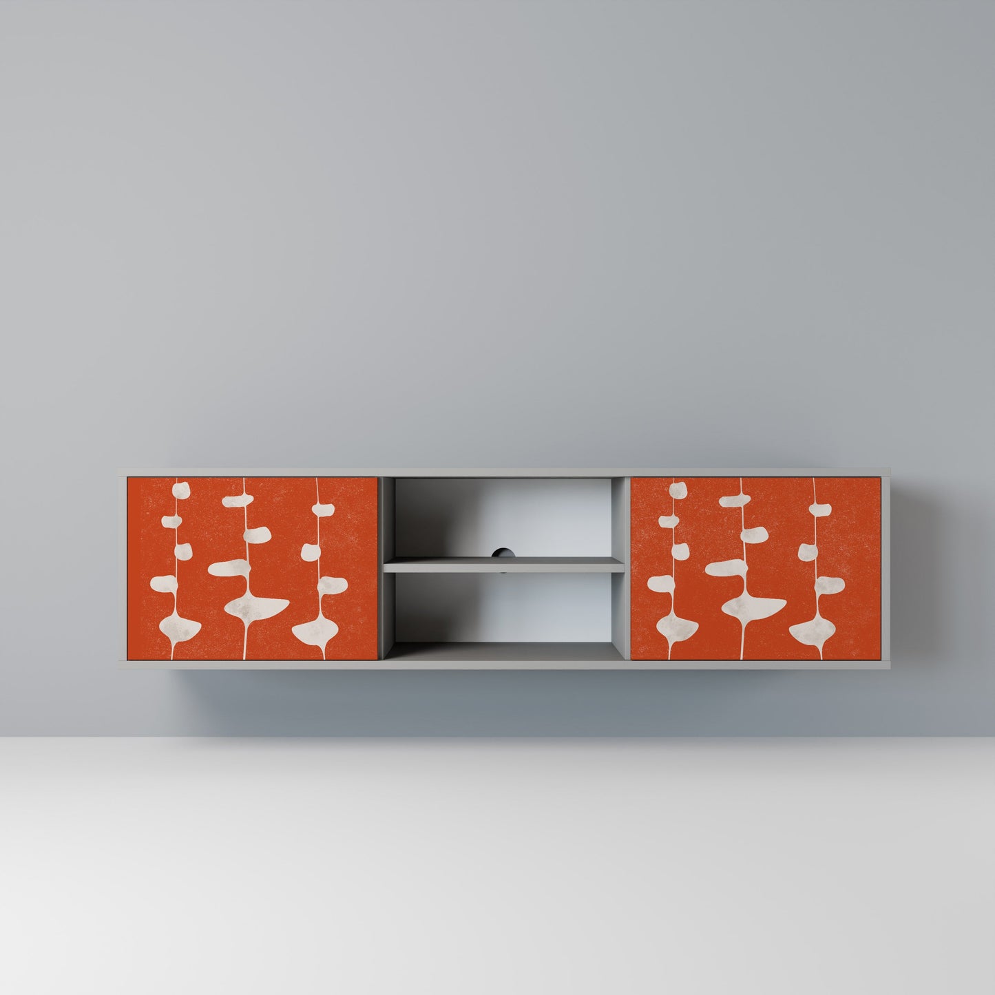 COURAGE MOLD 2-Door TV Stand in Grey Finish