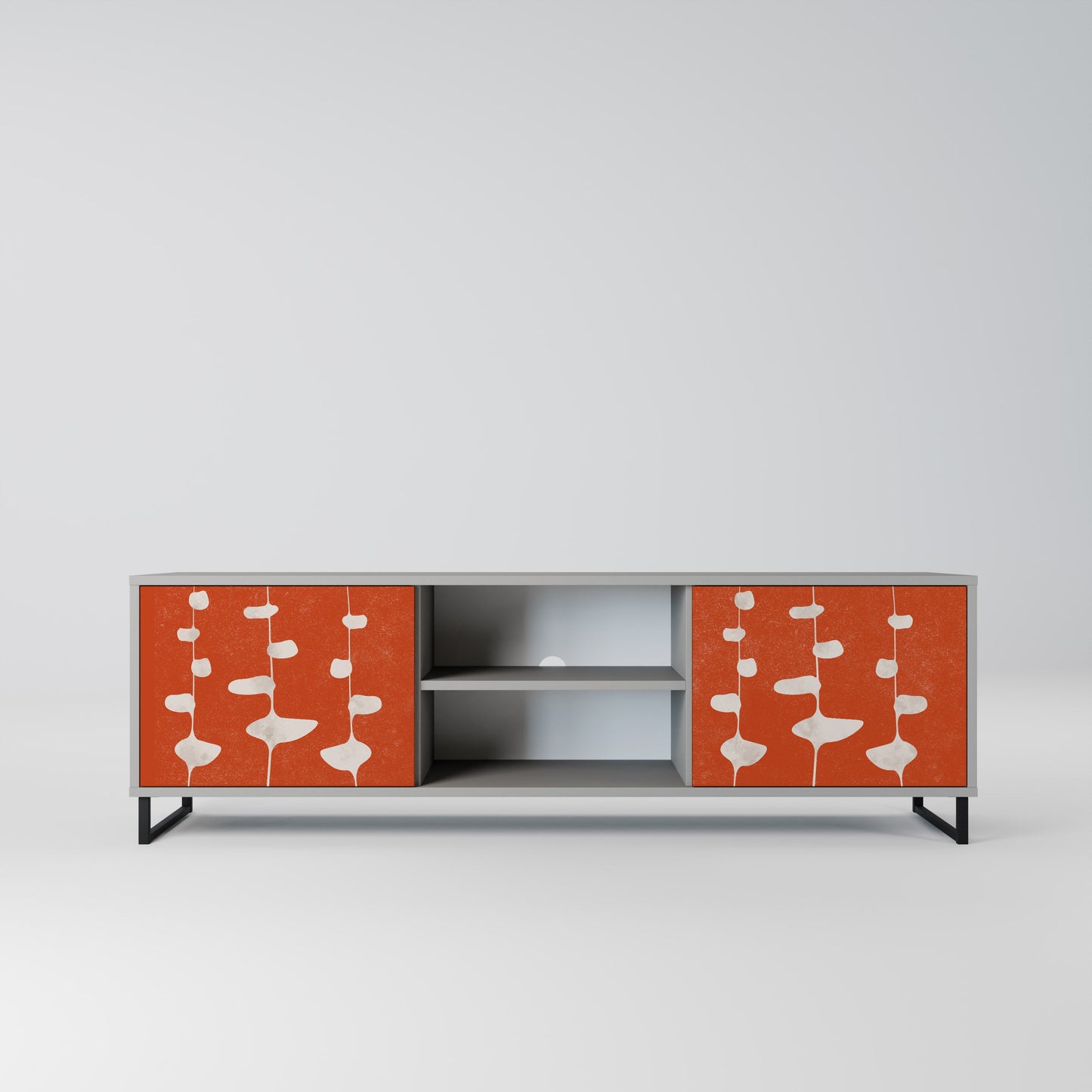 COURAGE MOLD 2-Door TV Stand in Grey Finish