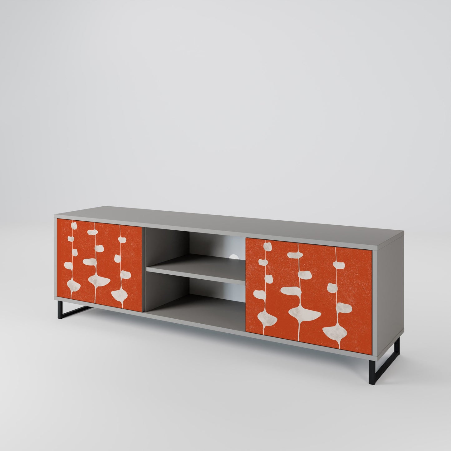 COURAGE MOLD 2-Door TV Stand in Grey Finish