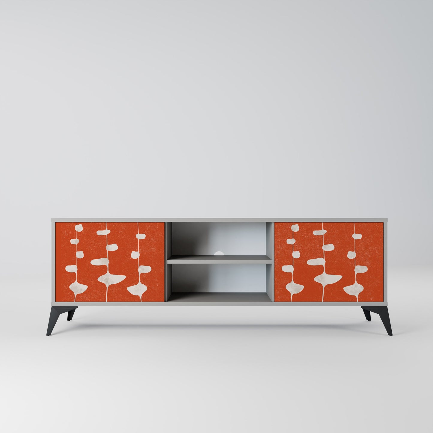 COURAGE MOLD 2-Door TV Stand in Grey Finish
