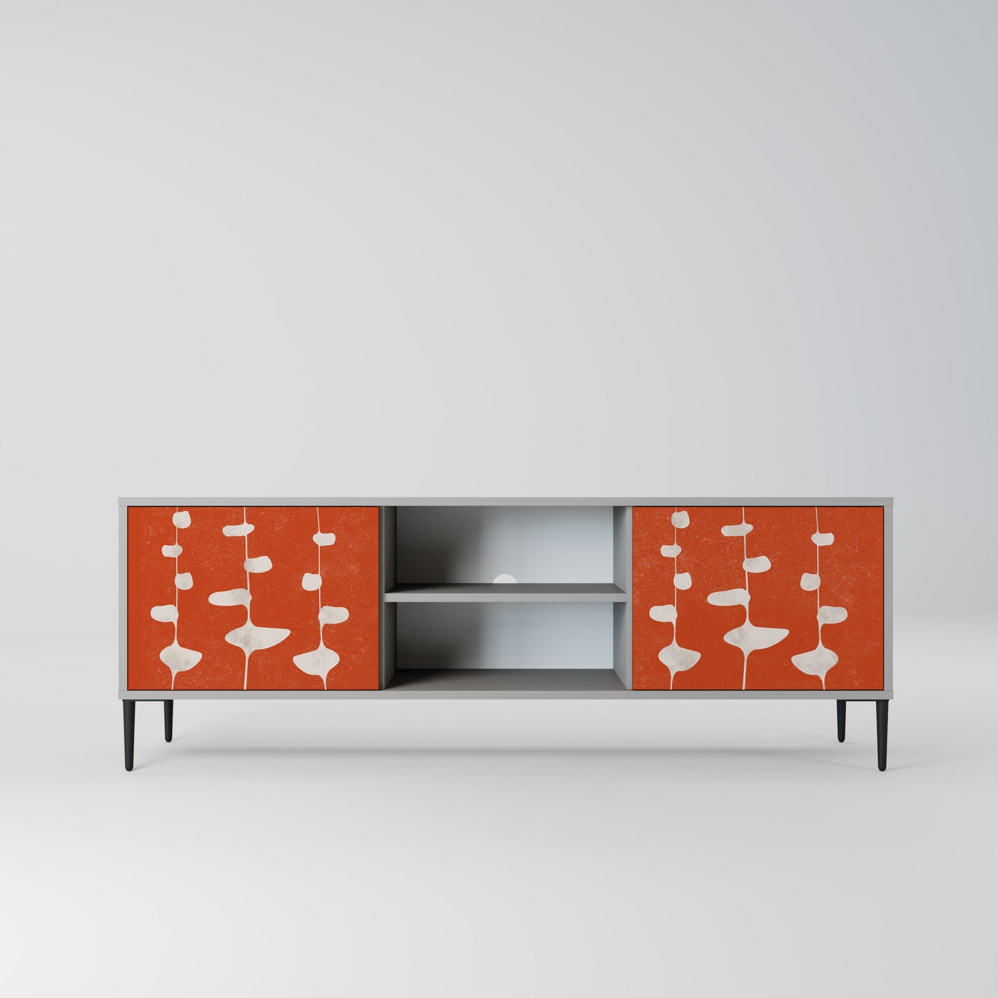 COURAGE MOLD 2-Door TV Stand in Grey Finish