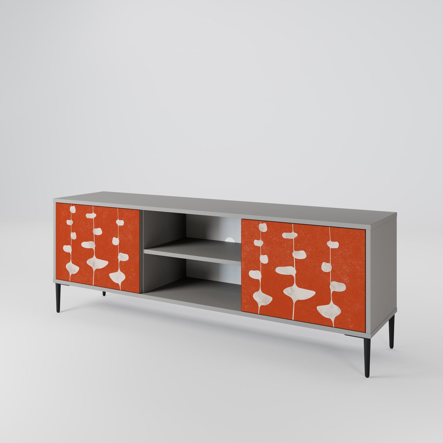 COURAGE MOLD 2-Door TV Stand in Grey Finish