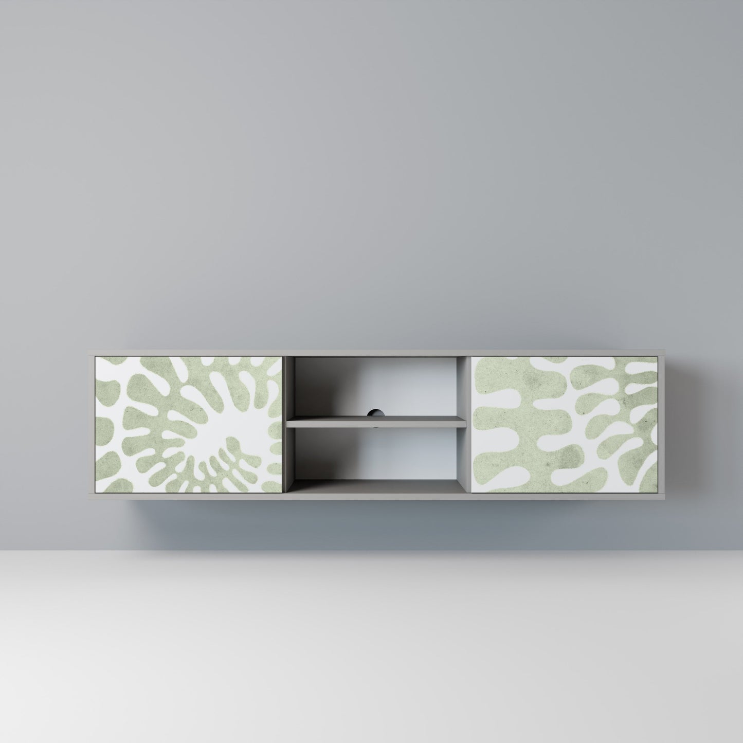 HELIX DANCE 2-Door TV Stand in Grey Finish