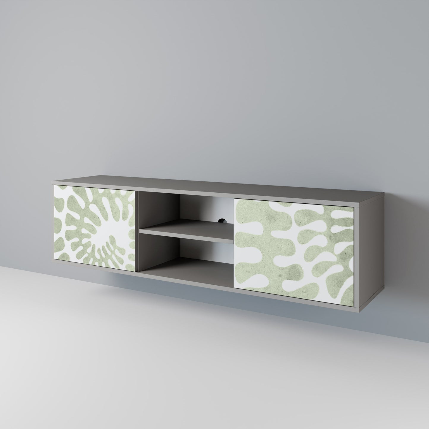 HELIX DANCE 2-Door TV Stand in Grey Finish