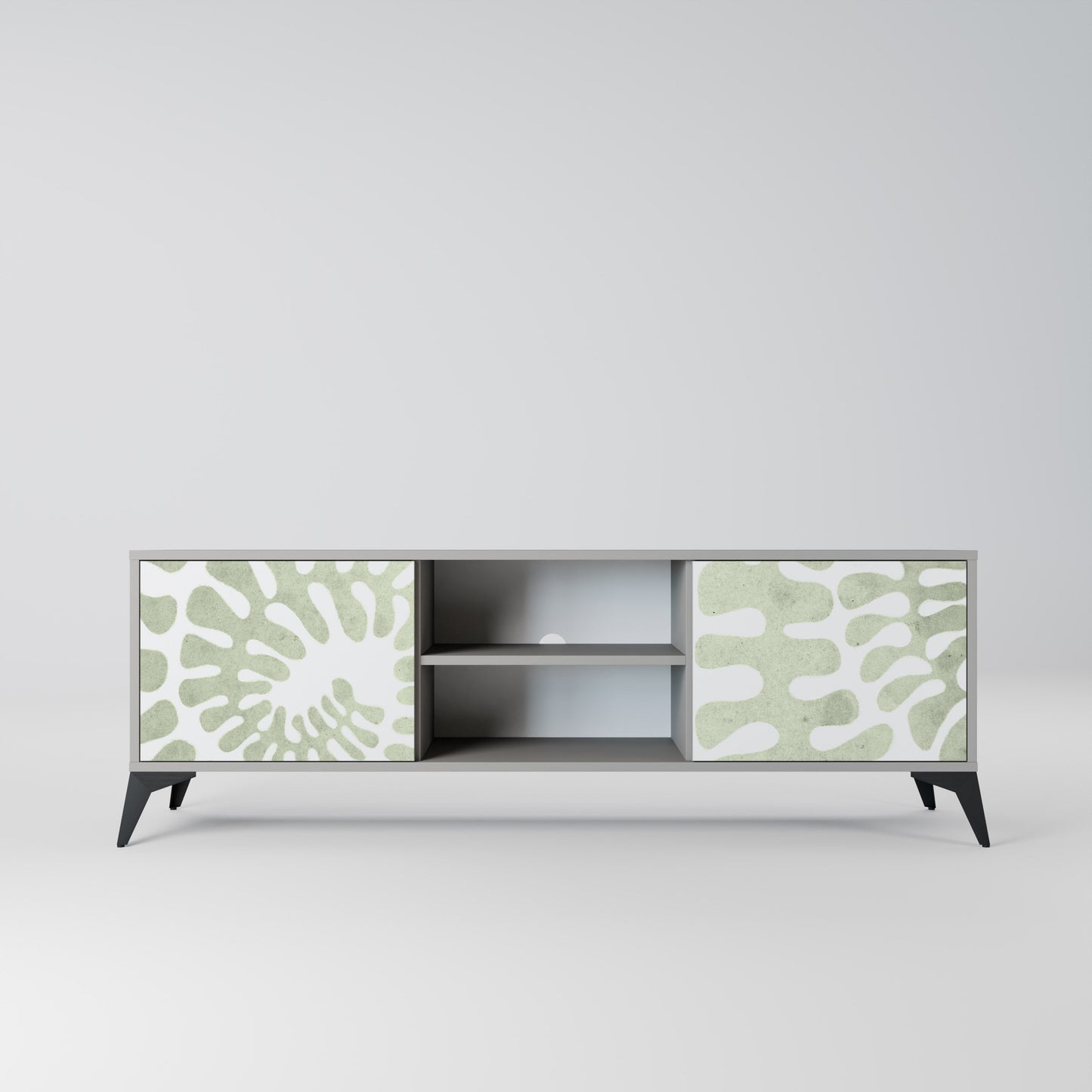 HELIX DANCE 2-Door TV Stand in Grey Finish